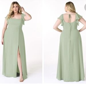 Azazie Bondi Chiffon Bridesmaid Dress - Dusty Sage - Size A24